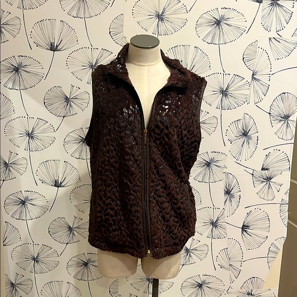 Sport Haley L  Brown Crochet Vest - Picture 1 of 2